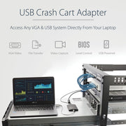 StarTech.com Portable USB 2.0 to VGA KVM Console Adapter with File Transfer and Video Capture, Black, NOTECONS02