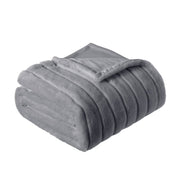 Mainstays Grey Flannel Stripe Faux Fur Throw Blanket, Soft Micro Mink, 50 x 60 in