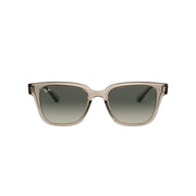 Ray-Ban Unisex Square Sunglasses, Transparent Grey Frame, Grey Gradient Lenses with 100% UV Protection, 51 mm