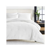 Casual Comfort Waffle Textured Midweight Down Alternative Comforter Set - WHITE ONE SIZE