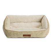 Vibrant Life Medium Dog Bed, Plush Bolster Dog for Medium Dogs, Medium, 27 x 20, Tan