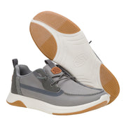HEYDUDE Wally Drift Classic Mesh Casual Shoes for Men, Grey, Lightweight Rubber Outsole, Elastic Laces, 43165-1UM