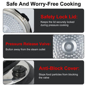 Bluebow 6.5 Quart Electric Pressure Cooker, 11-in-1 Multi Cooker Rice Cooker Slow Cooker Saute Steamer, Stainless Steel