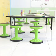 Adjustable Height Kids Active Stool with Bottom in Green, 14