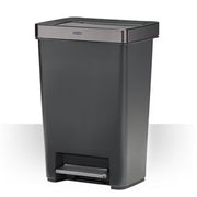 Rubbermaid 2120983 Premier Series III, Step-on Trash Can with Stainless Steel Rim for Kitchen/Garage/Office, 12.4 Gallon - Charcoal