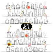 Felhcc Glass Bud Vases Set of 54, Clear Small Vases for Centerpieces, Small Glass Vase for Flowers