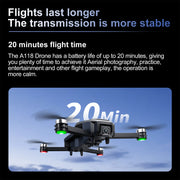 HNZENBW A118 RC Drone with Dual 8K Camera, Optical Flow Positioning, Brushless Motor, Foldable Design, 2 Batteries