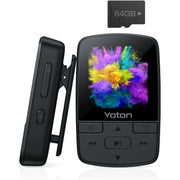 Yoton YM03 64GB MP3 Player with Bluetooth, Music Player with Built-in HD Speaker, Earphones Included