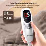Ocuuziisu Electric Blanket, King Size 90 x 100 in, Double-Sided Flannel Sherpa, 9 Heat Settings, 10 Hour Auto-Off, Machine Washable, Camel, 90100U