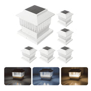 Involux Modern Black Solar Post Cap Lights, 6 Pack, Outdoor LED Lighting for 4x4 and 6x6 Posts, Waterproof, 50 Lumen, 3 Color Modes, IL0116-08