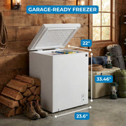 Kenmore 5.1 Cu Ft Convertible Chest Freezer, Garage Ready, Adjustable Temperature Control, White, KKCFWM5.1-W