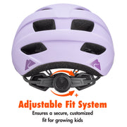 Ozark Trail Kids Bike Helmet, Adjustable XS Size, Lightweight with Extended Rear Coverage and 11 Vents, Purple, Ages 3+