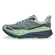 Hoka Stinson 7 Women's Trail Running Shoes, Engineered Jacquard Mesh Upper, Stabilizing H-Frame, Droplet Thunder Cloud, Size 7 Medium, 1141531-DTH