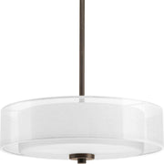 Progress Lighting P3694-20 Invite 3-Lt. Semi-Flush Convertible with White silk mylar shade