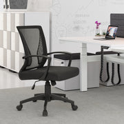 Furmax Mid Back Office Chair, Ergonomic Lumbar Support, Breathable Mesh Back, Height Adjustable Seat, Thick Padded Seat, 360-Degree Swivel Wheels, Black