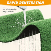 Unbranded Dog Grass Pad with Tray, 3-Layer Absorbent Artificial Grass Mat, 35 x 23 in, Includes 2 Replacement Turf Pads