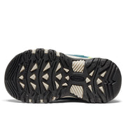 KEEN Kids Targhee 4 Low Hiking Shoes, Waterproof Leather and Mesh, Lace Lock Bungee Closure, Reef Waters/Daiquiri Green, Big Kid Size 7, 1029794