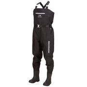 Bassdash 3D Boot Foot Game Wader, Ultra High Strength Ripstop Nylon PVC, Black Plaid, Chest-High Fishing and Hunting Waders, XL