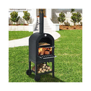 Costway OP70813 Outdoor Pizza Oven Wood Fire Pizza Maker Grill w/ Pizza Stone & Waterproof Cover