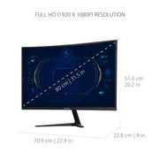 ViewSonic VX3218-PC-MHD 32-Inch Curved Gaming Monitor, Full HD 1080p, 180Hz Refresh Rate, 1ms Response Time, AMD FreeSync Premium, HDMI and DisplayPort