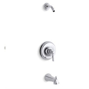 Kohler TLS10582-4-CP Bancroft bath and shower valve trim with metal lever handle and slip-fit spob