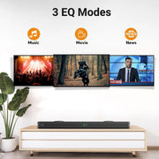 VEAT00L S50L 100W 2.2ch Sound Bars for TV Soundbar with Subwoofer Wired & Wireless Bluetooth 5.0 3D Surround Speakers, Optical/HDMI/AUX/COAX/USB Connection, Wall Mountable (Black)