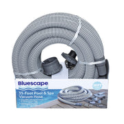 Bluescape 58803E Pool Vacuum Hose, 35 ft Length, Rotatable End Connector, Includes Adapters and Hose Clamps