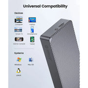 ORICO M214C3-U4-GY-BP M.2 NVMe SSD Enclosure Case 40Gbps USB4 Enclosure External NVMe Enclosure USB C Adapter Aluminum Hard Drive Enclosure for SAMSUNG 990 PRO etc ,Up to 4TB(NO DRIVE)
