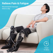 Mynt W51501A01 Leg Massager with Heat and Compression, 5 Modes, Adjustable Plus Size Fit, Black