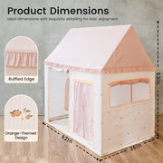 The Natural Baby Company Kids Play Tent, Natural Cream Indoor Playhouse with Cushion and Fairy Lights, Portable Polyester Tent for Toddlers Ages 3-6, TNYE1010