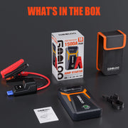 Gooloo Car Jump Starter, 1500A Peak, 12V Battery Jump Box with LED Flashlight and Built-in Compass, Orange, GE1500X