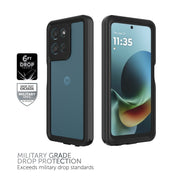 Body Glove Waterproof Tidal Phone Case, Slim Hard Shell, Black/Clear, Compatible with Motorola moto g PLAY 2026, 100144886