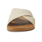 OluKai Kipea Olu Women's Slide Sandals, Premium Full-Grain Leather, Puka Tan, Size 6, 20464