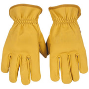 Klein Tools Premium Cowhide Leather Work Gloves, Gunn Cut Design, Abrasion-Resistant Split Leather Palm, Light Brown, X-Large, 60605