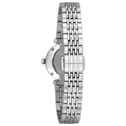 Bulova Women's Diamond Stainless-Steel Watch, Black Mother-of-Pearl Dial, 24mm Case, Adjustable Link Bracelet, 96P169