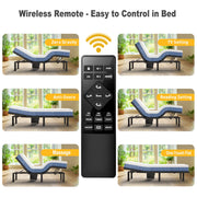 CHITOOMA Electric Adjustable Queen Bed Frame with Massage, Wireless Remote, Zero Gravity, 4 USB Ports