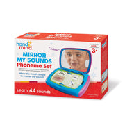 Hand2mind Mirror My Sounds Phoneme Set, Phonics Flash Cards with Built-In Mirror and Mouth-Position Booklet, Early Literacy and Speech Therapy Tool, Multi-Color, 94475