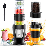 HoninJoy Smoothie Blender, 650W Personal Blenders for Shakes and Smoothies with Grinder Cup & 2 BPA-Free Portable Cups