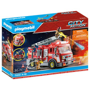 Playmobil 71233 City Action Light and Sounds Fire Truck Building Set, 86 Pieces