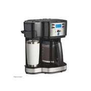Hamilton Beach 47650 2-Way Programmable Coffee Maker, Single-Serve and 12-Cup Pot, Stainless Steel, Glass Carafe