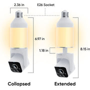 Wyze Bulb Cam Outdoor Surveillance Camera, 2K HD, Color Night Vision, Dimmable 800 Lumen LED, Motion Detection, Siren Alarm, E26 Socket, WYZEC-BCWMT