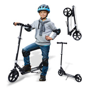 Welmotive Scooter for Teens & Adults, Lightweight Kick Scooter 3 Adjustable Heightand Rear Brake, Black