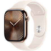 Apple Watch Gen 10 Series 10 Cell 46mm Gold Titanium - Starlight Sport Band MWYY3LW/A