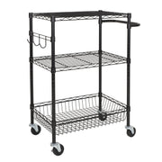 Hyper Tough 3-Tier New Multipurpose Rolling Cart for Adult, Black Color, 495lbs Load Capacity