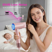 Fetervic Ionic Hair Dryer, 1500W Brushless Motor, 5X Fast Drying, Intelligent Heat Control, Lightweight Low Noise, Gold Pink, DCF-01