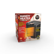 Ontel Handy Heater Instant Heat Electric Space Heater, Copper Infused Ceramic Technology, 1200W, Adjustable Heat Settings, Portable Black 24020