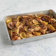 Nordic Ware Naturals Aluminum Bakeware Set, 2 Piece High-Sided Half Sheet Pan with BPA-Free Lid, 13 x 18 in, Silver