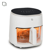 Willow Eco Series Glass Basket Air Fryer, 5 Qt, White, Digital Touchscreen with 8 Presets, 1500W High Power, Non-Toxic Glass Basket