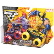 Monster Jam Official 1:64 Scale Diecast Truck 2-Pack Marvel Series 4 The Sentinels vs Wolverine