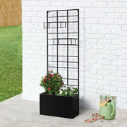 Expert Gardener EG5702464856004 Metal Raised Bed With Trellis, Durable Powder-Coated Iron, Black